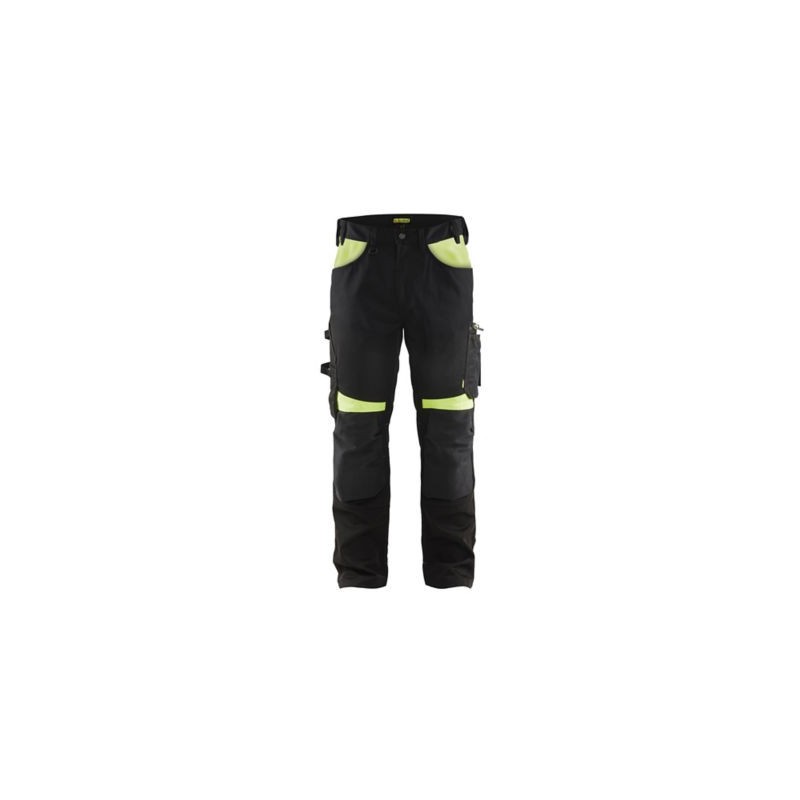 Pantalon cordura stretch 2D BLAKLADER Noir Jaune fluo 48