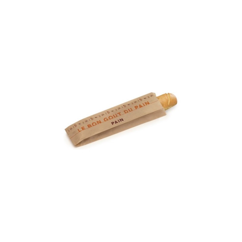 Sachet papier brun imprimé "pain" - Paquet de 1000