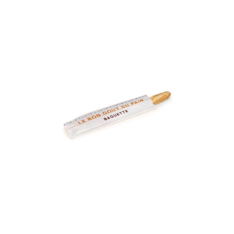 Sachet papier blanc imprimé "baguette" - Paquet de 1000