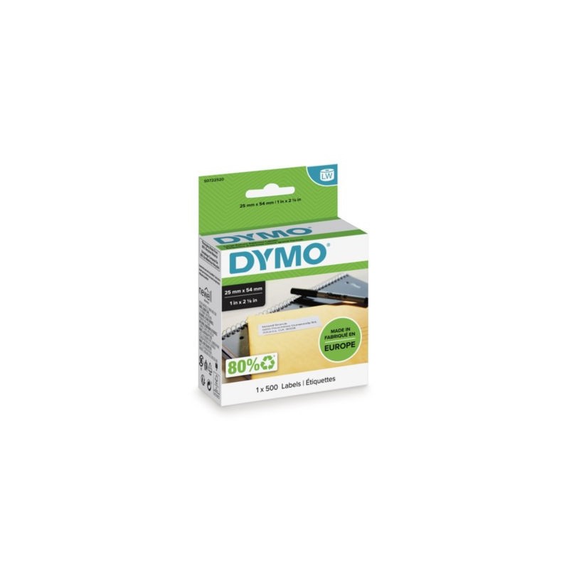 Étiquette adhésive permanente pour Label Writer DYMO  25x54 mm - Paquet de 500