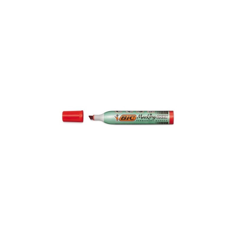 Marqueur permanent Onyx BIC biseautée grande contenance rouge - Lot de 12