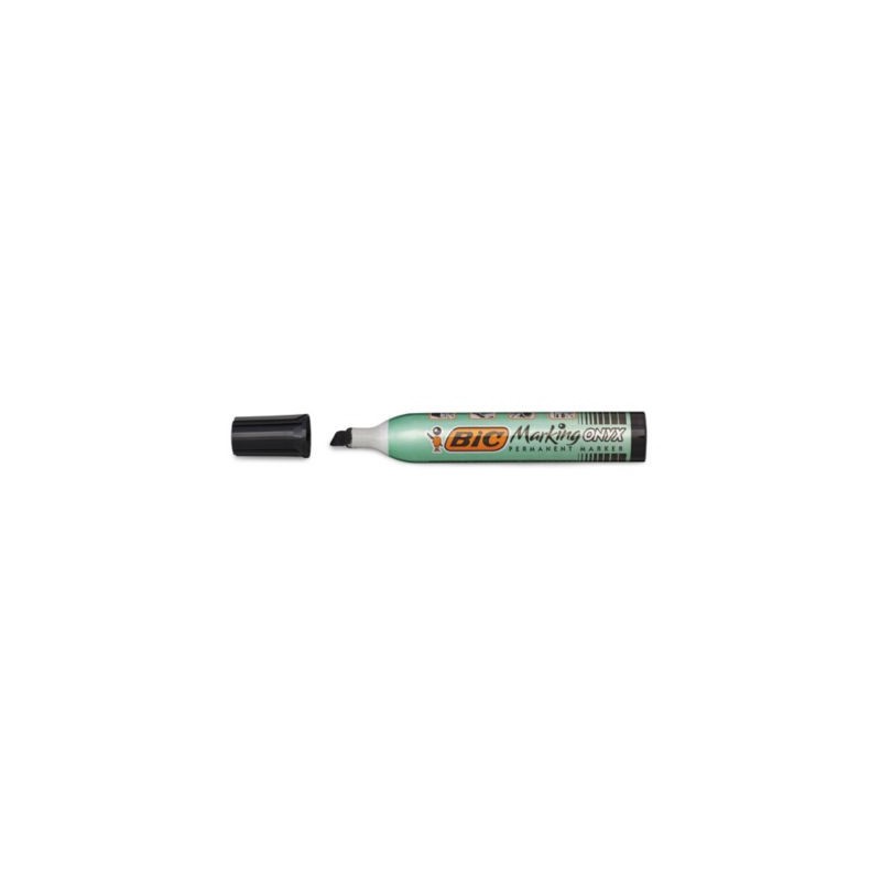 Marqueur permanent Onyx BIC biseautée grande contenance noir - Lot de 12