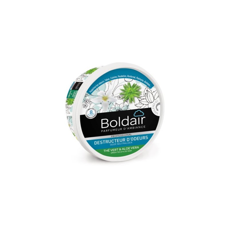 Gel destructeur d'odeurs BOLDAIR thé vert - Lot de 3