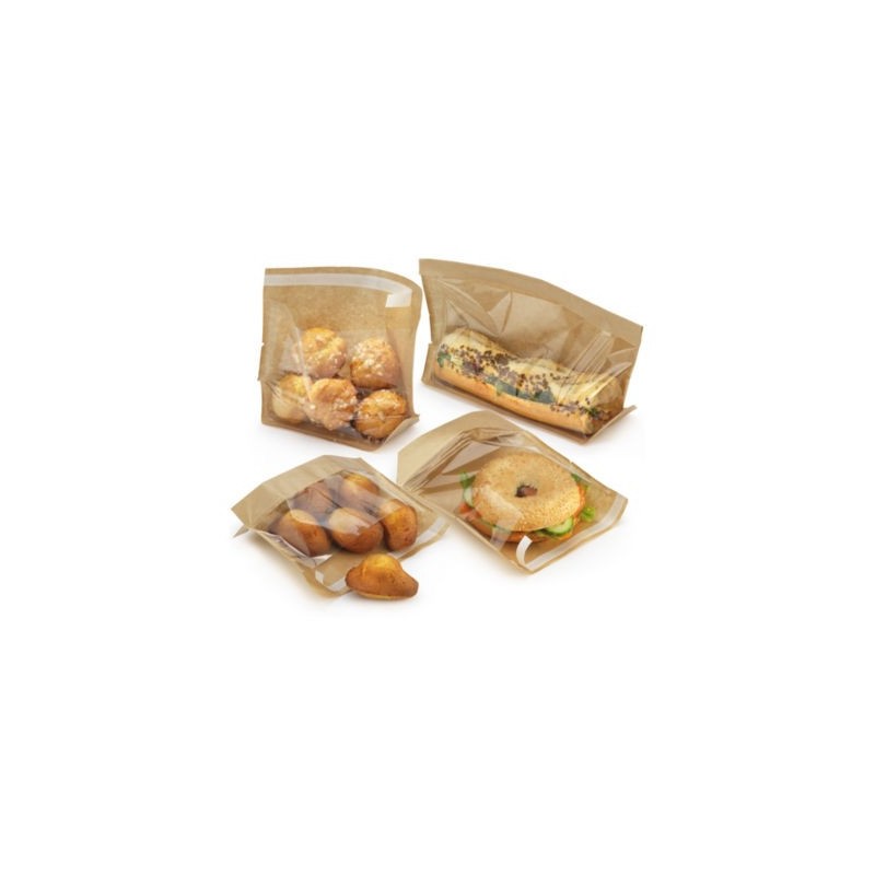 Sachet grande fenêtre à fermeture adhésive 21x16x6 cm - Paquet de 100 x 2