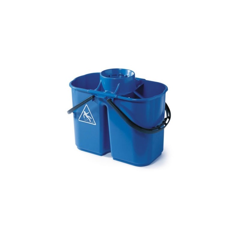 Seau double bac 14 litres + essoreuse amovible