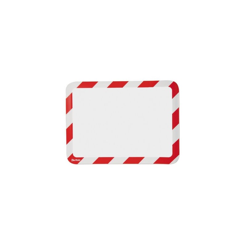 Pochette avec adhésif repositionable rouge et blanc - Lot de 2
