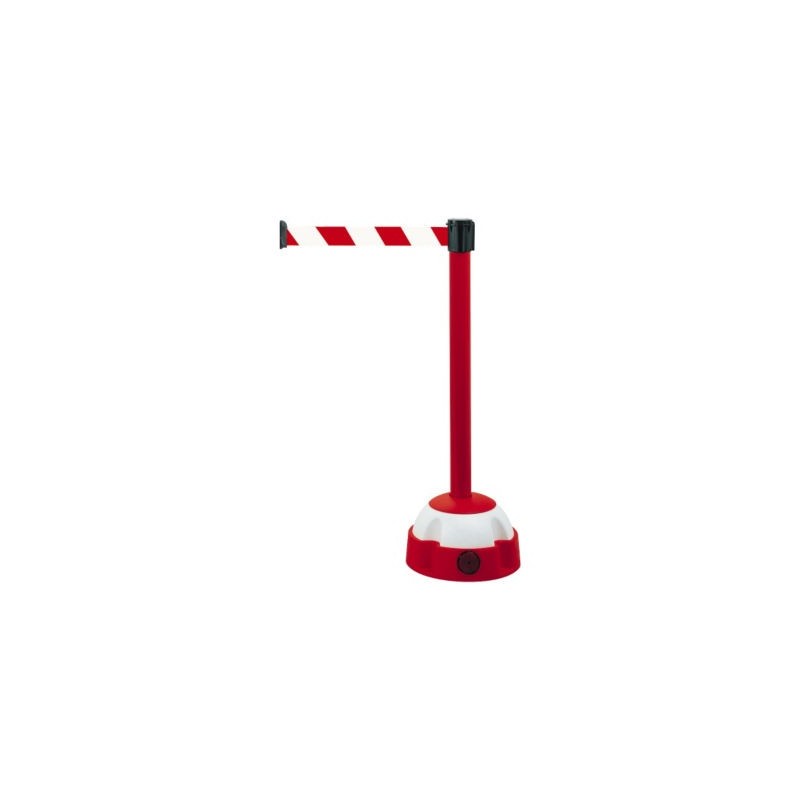 Poteau à sangle étirable rouge-blanc
