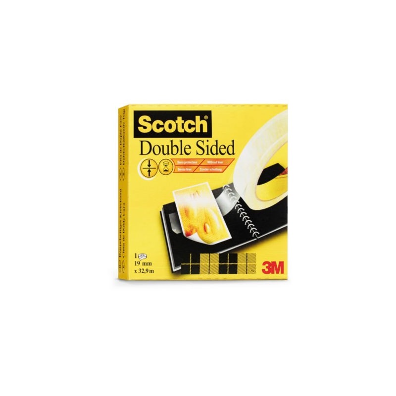 Ruban double face fin amovible Scotch 19 mm x 33 m