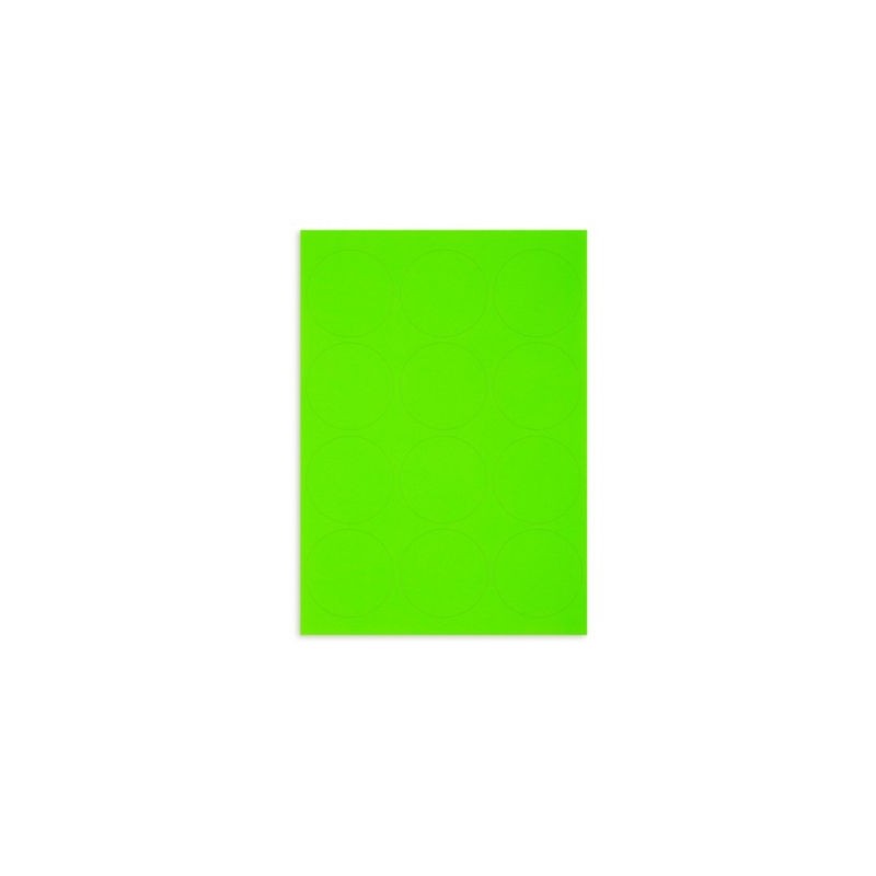 Pastille adhésive permanente fluo Ø 63,5 mm - Paquet de 1200
