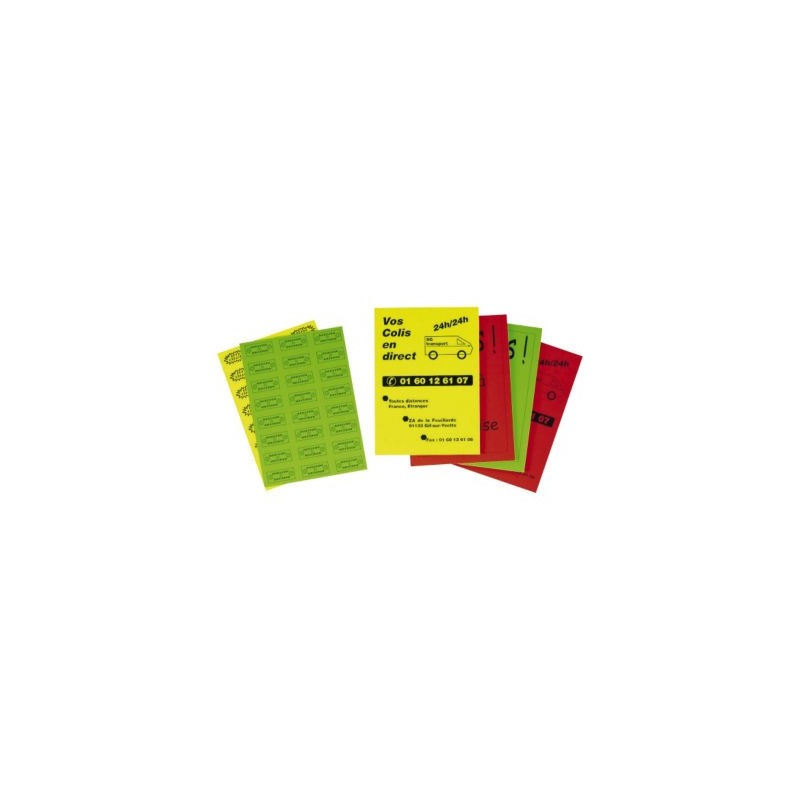Étiquette adhésive permanente fluo orange 63,5x38,1 mm - Paquet de 2100