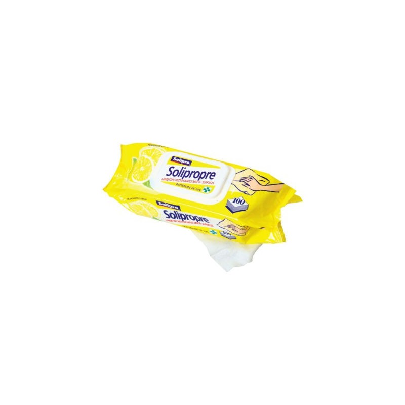 Lingettes désinfectantes SOLIPROPRE - Paquet de 100 x 2