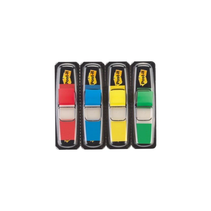 Marque-pages étroit Post-it 3M pack rouge / jaune / bleu / vert - Lot de 6