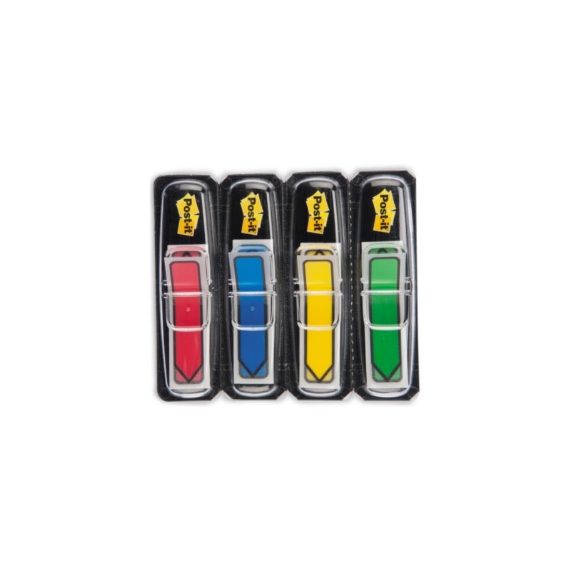 Marque-pages étroit Post-it®pack rouge / vert / bleu / jaune - Lot de 6