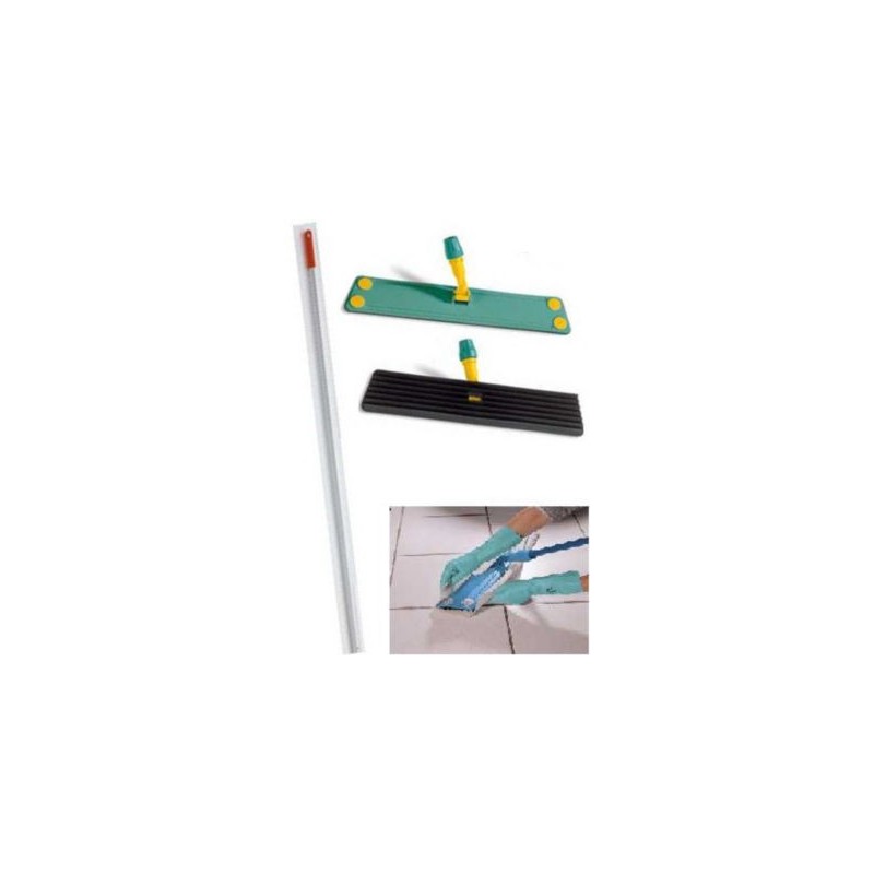 Pack balai trapèze caoutchouc+manche alu