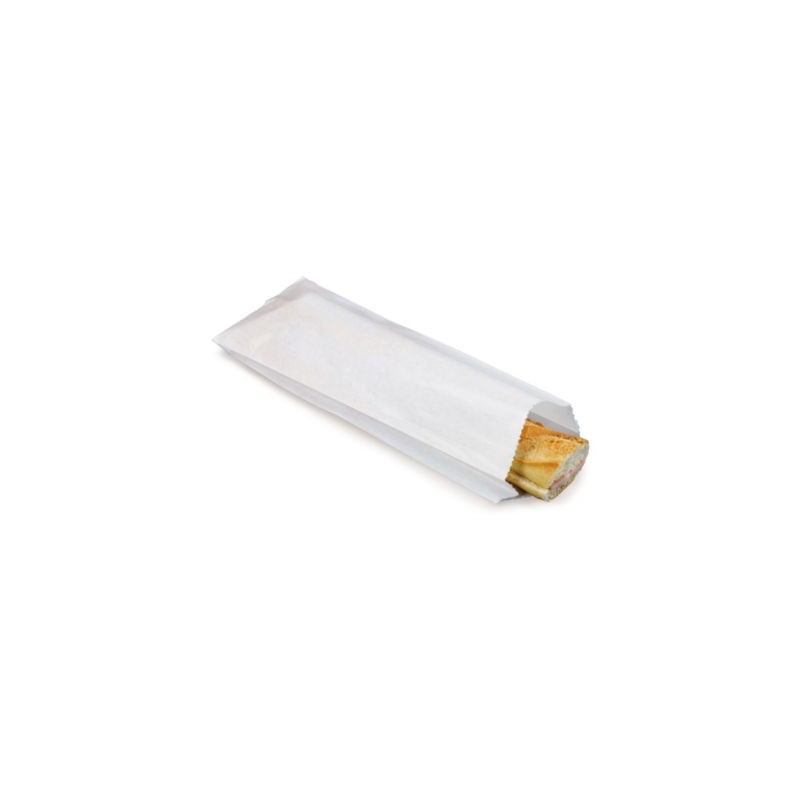Sachet sandwich en kraft blanc 10x35x5,5 cm - Paquet de 1000