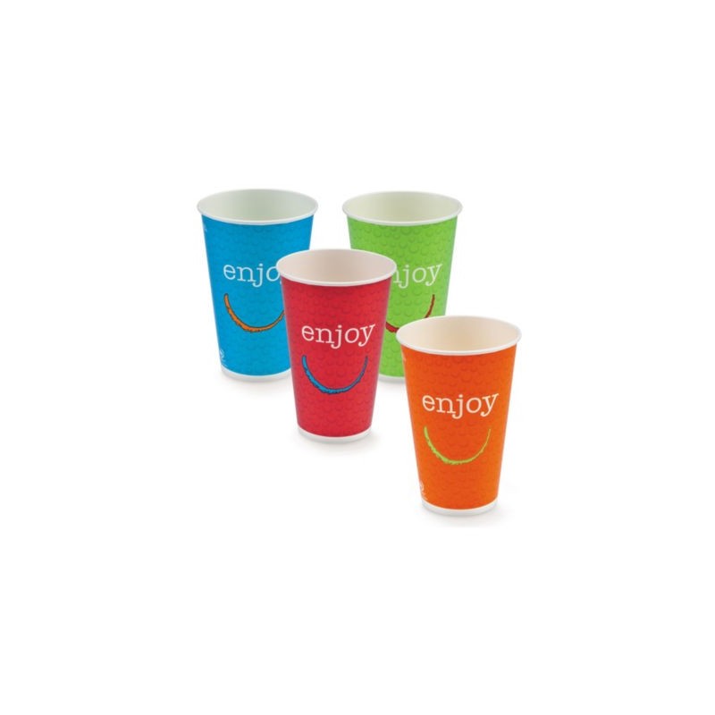 Gobelet carton couleur "Enjoy" 30 cl - Paquet de 2000