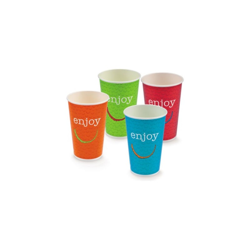 Gobelet carton couleur "Enjoy" 40 cl - Paquet de 1000