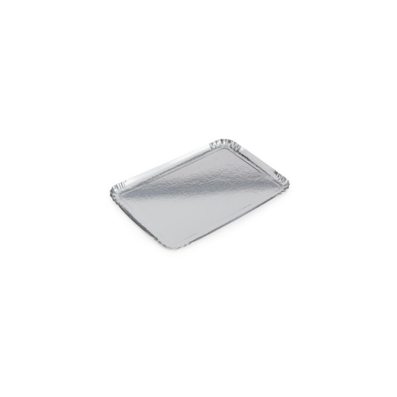 Plateau traiteur carton argent 420x280 mm - Paquet de 100