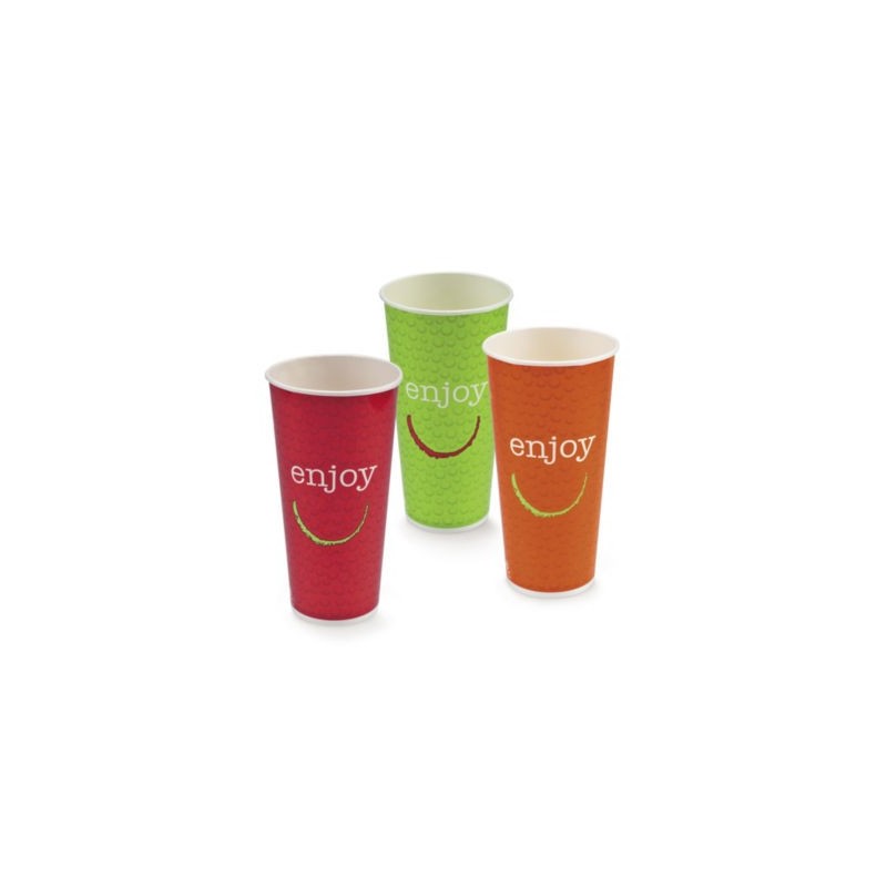 Gobelet carton couleur "Enjoy" 50 cl - Paquet de 1000