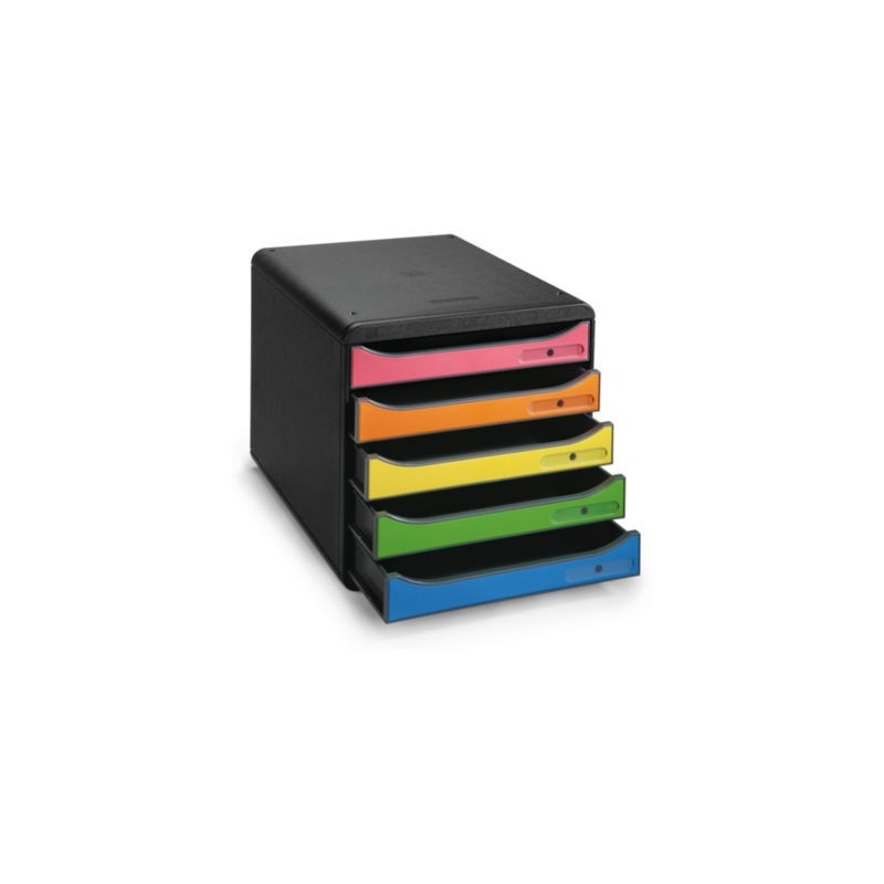 Module de classement 5 tiroirs Big Box EXACOMPTA noir / coloré