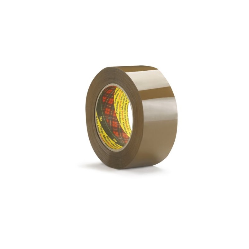 Ruban adhésif Scotch 3M 313 Polypropylène silencieux havane résistant, 40 microns 48 mm x 100 m - Lot de 36