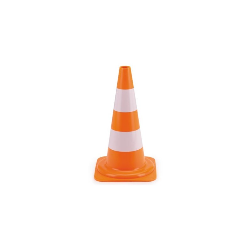 Cône de signalisation orange à 2 bandes blanches - Lot de 2