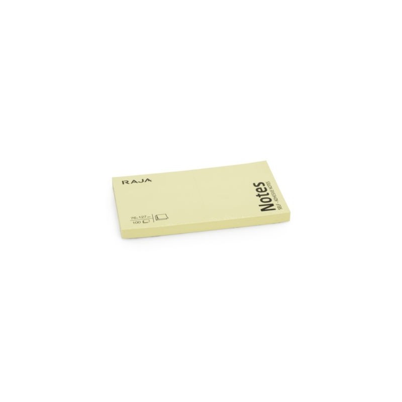 Notes repositionnables RAJA jaunes 76 x 127 mm 100 feuilles - Lot de 12