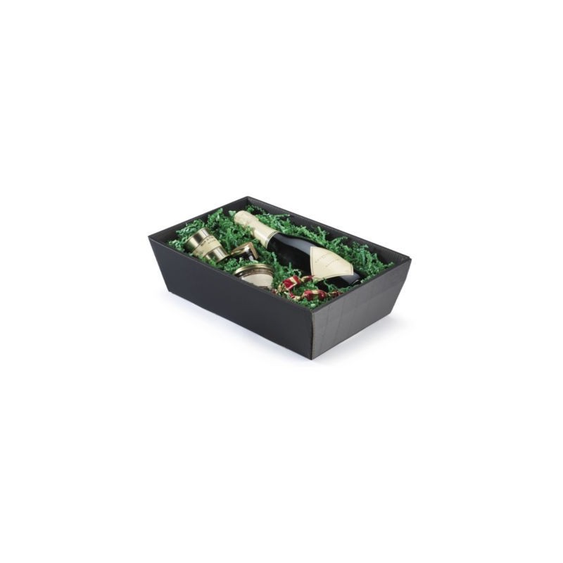 Corbeille carton micro-cannelure noir 40 x 26 x 11 cm - Lot de 25