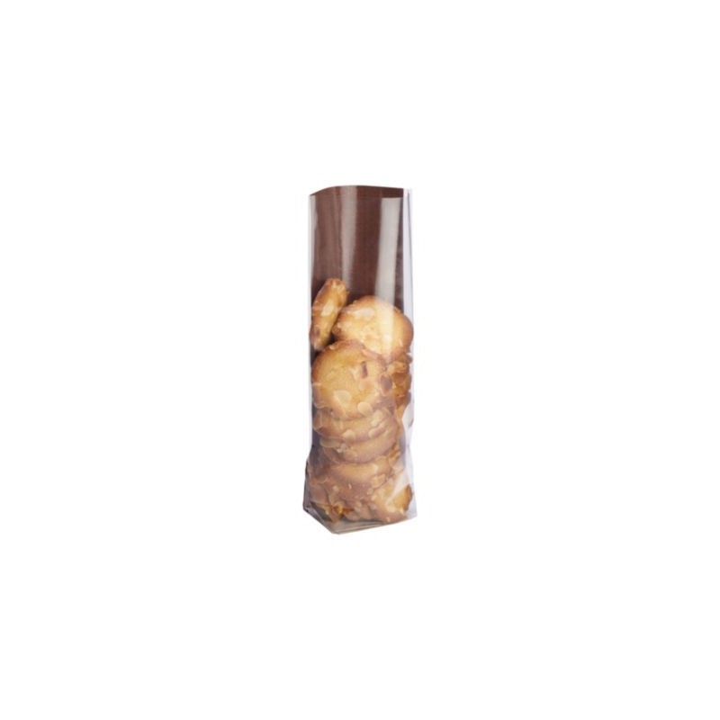 Sachet confiserie imprimé à fond carton toile de jute chocolat 12x27,5 cm - Paquet de 100