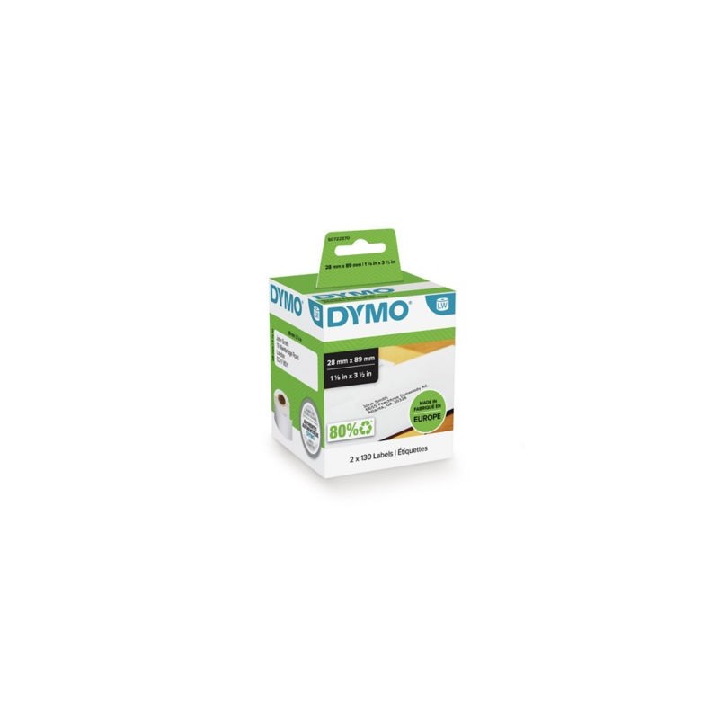 Étiquette adhésive permanente pour Label Writer DYMO 28x89 mm - Paquet de 260