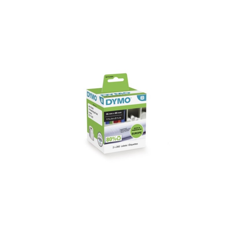 Étiquette adhésive permanente pour  Label Writer DYMO 36x89 mm - Paquet de 520