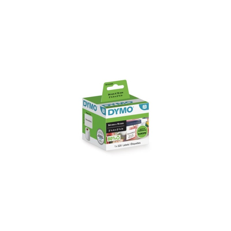 Étiquette adhésive permanente pour  Label Writer DYMO 54x70 mm - Paquet de 320
