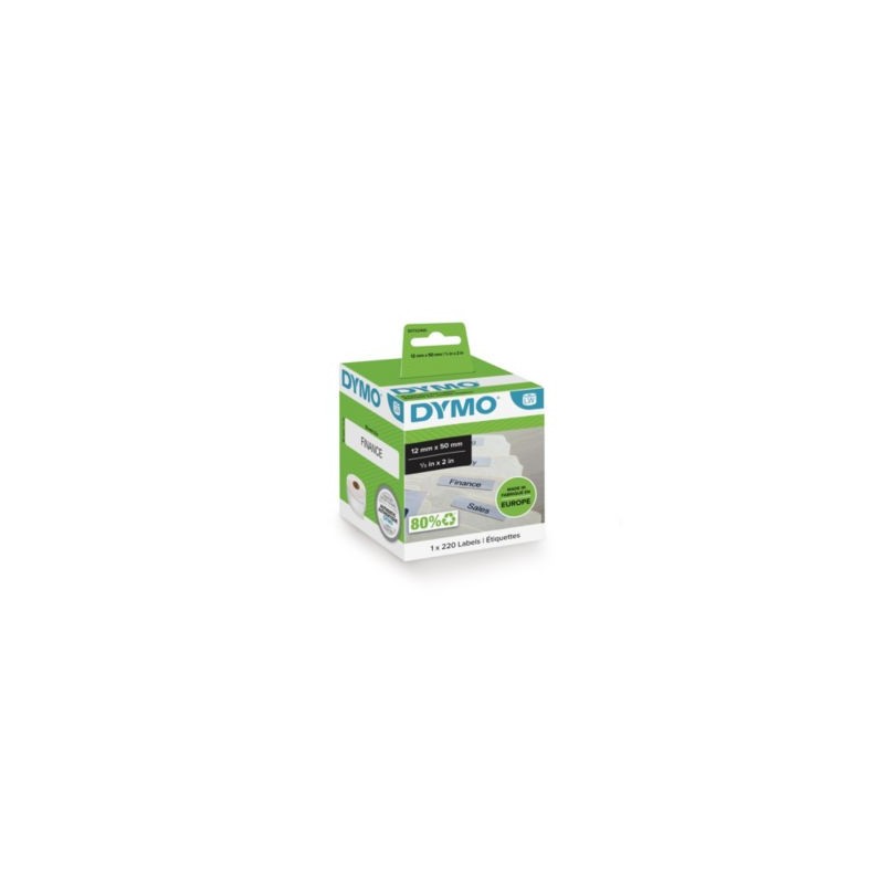 Étiquette adhésive permanente pour Label Writer DYMO  12x50 mm - Paquet de 220
