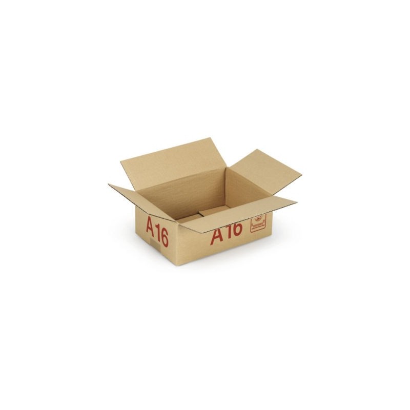 Caisse carton Galia A16 simple cannelure avec rabats 30x20x12,5 cm - Lot de 20
