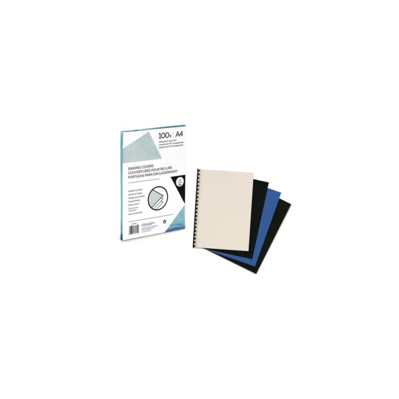 Couverture pour reliures carton grain cuir noir - Paquet de 100