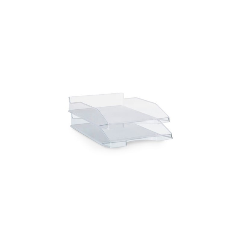 Corbeille à courrier translucide RAJA transparent - Lot de 6