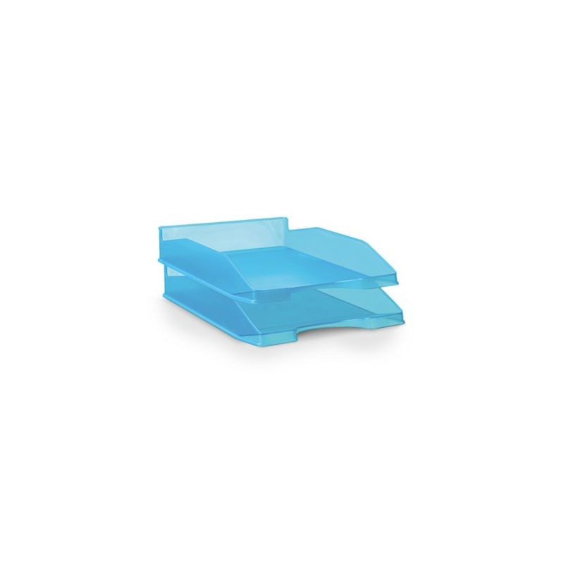 Corbeille à courrier translucide RAJA bleu - Lot de 6