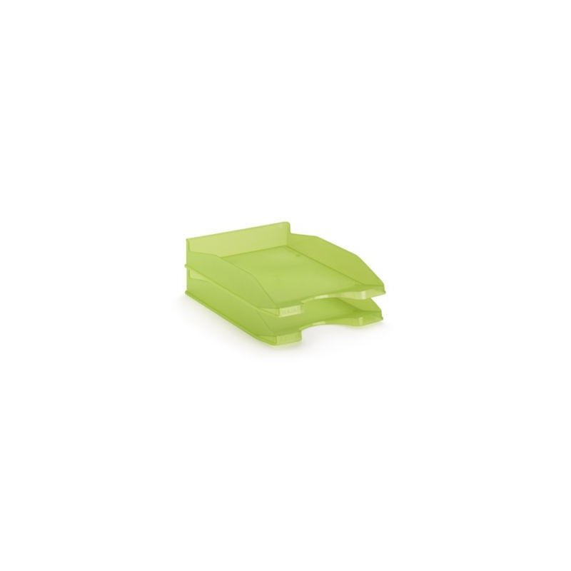 Corbeille à courrier translucide RAJA vert - Lot de 6