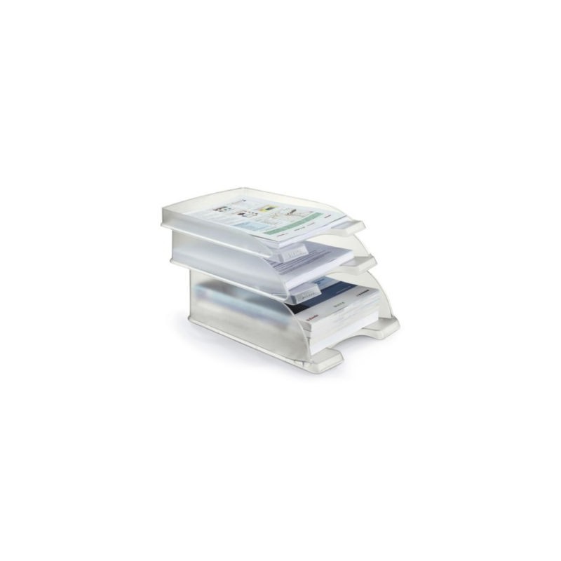 Corbeille à courrier transparent LEITZ 25,5 x 35,7 x 7 cm - Lot de 5