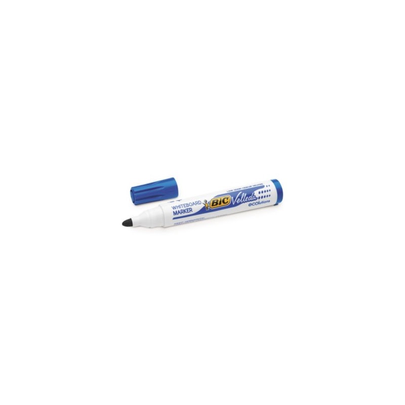 Marqueur Velleda 51% recyclé BIC pointe conique bleu - Lot de 12