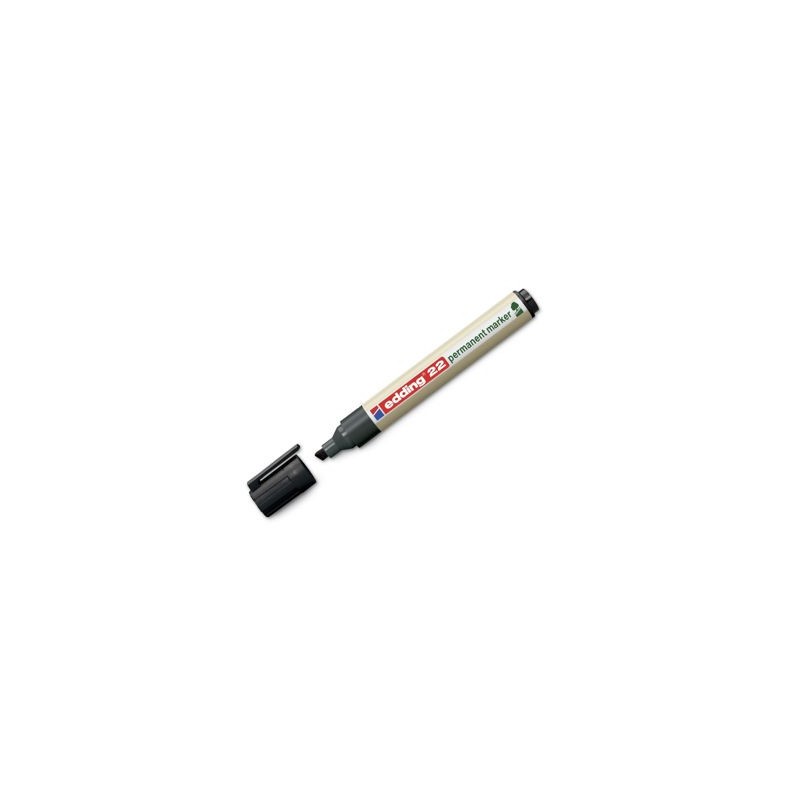Marqueur permanent E21 et E22 EDDING pointe biseautée noir - Lot de 10