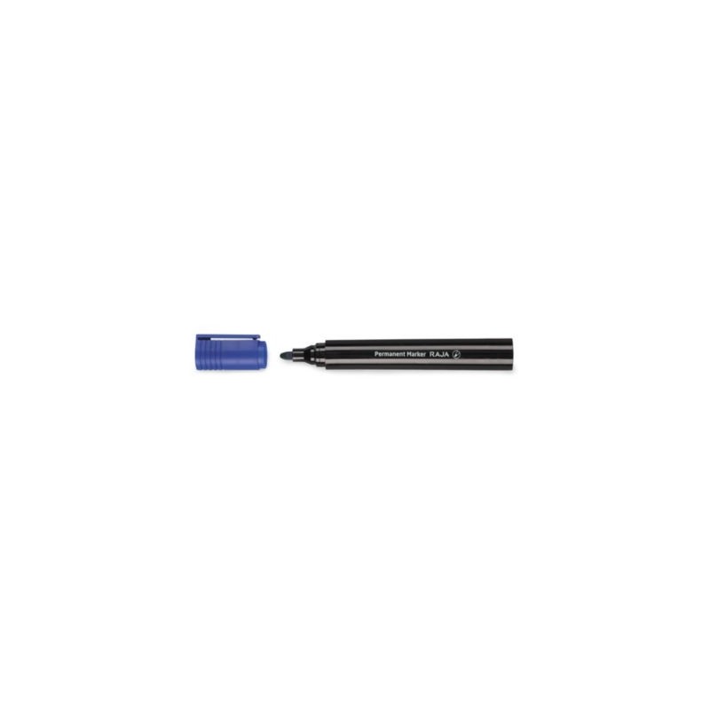 Marqueur permanent pointe conique RAJA bleu - Lot de 10