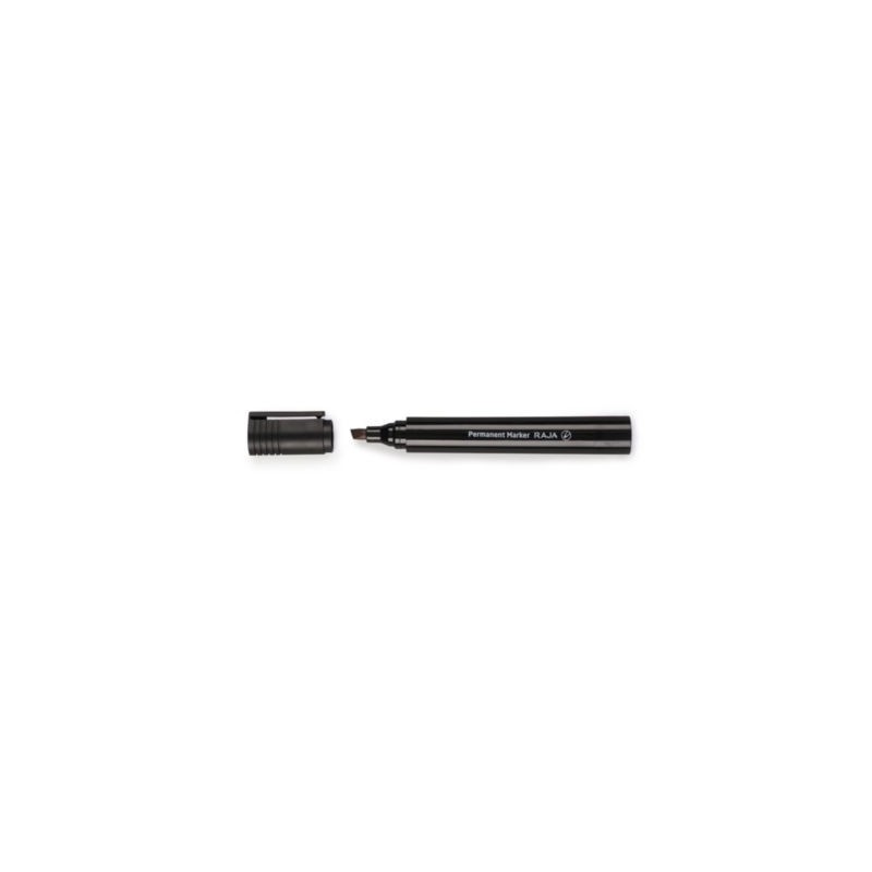 Marqueur permanent pointe biseautée RAJA noir - Lot de 10