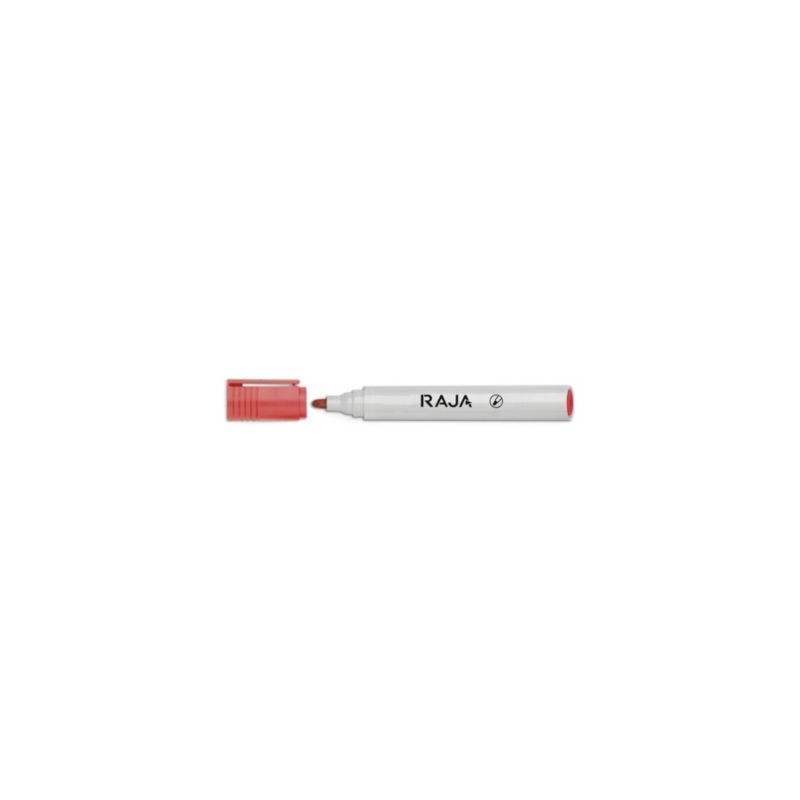 Marqueur tableau blanc pointe conique RAJA rouge - Lot de 10