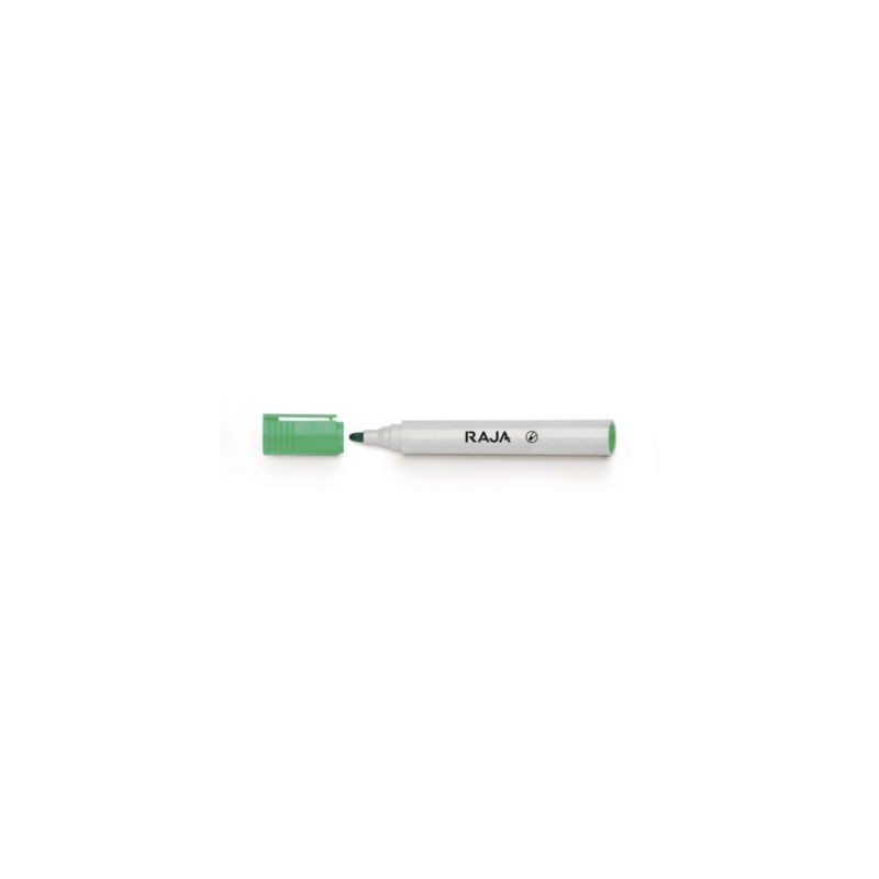 Marqueur tableau blanc pointe conique RAJA vert - Lot de 10