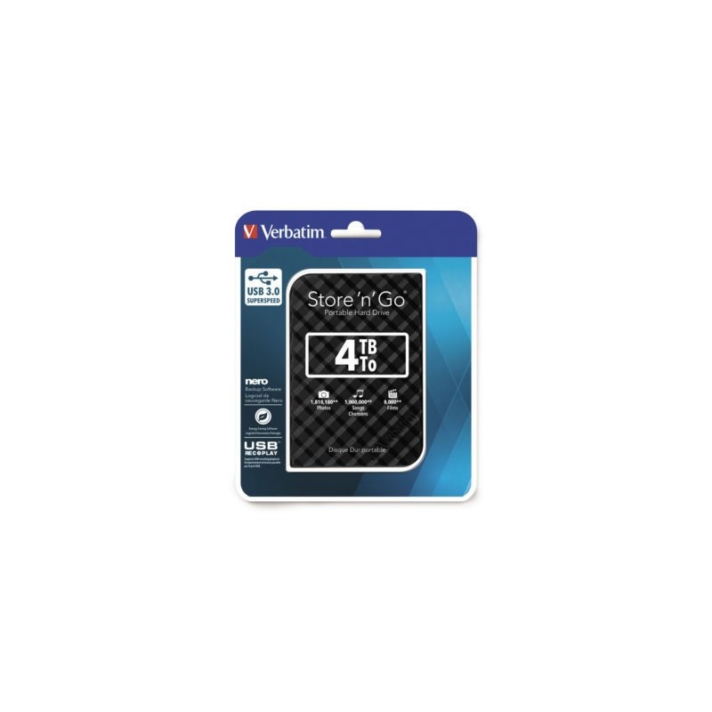 Disque dur portable Store 'n' Go VERBATIM 4 TB