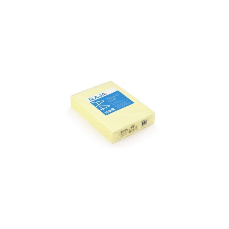 Papier couleur RAJA jaune pastel A4 80 g/m² - Lot de 5