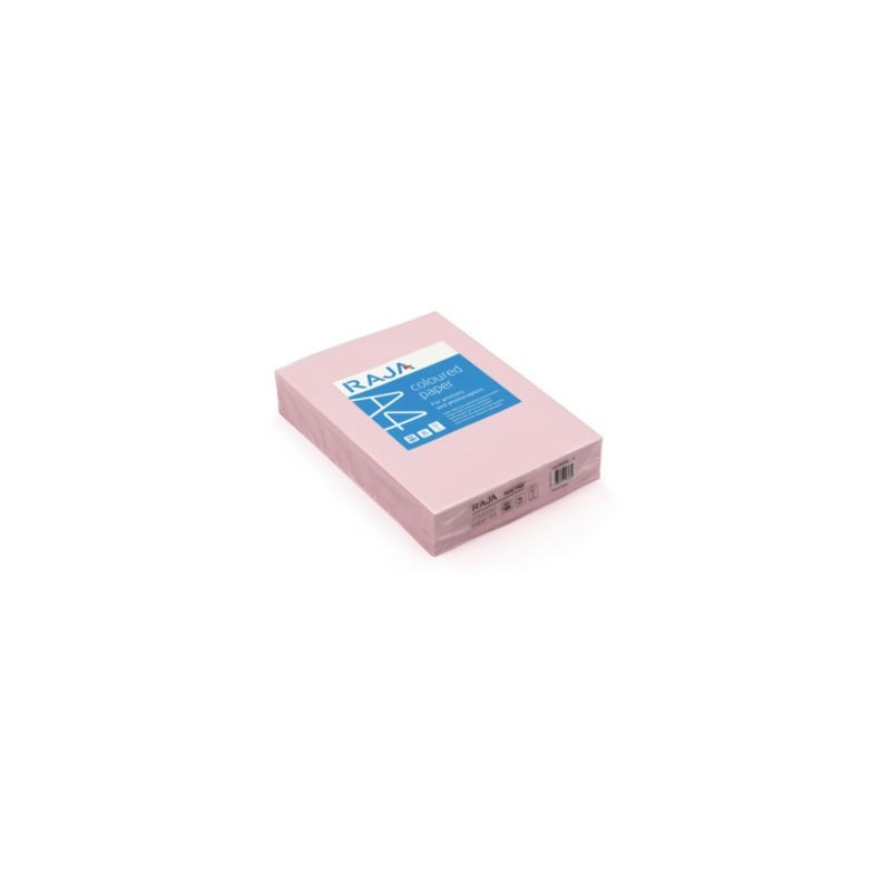 Papier couleur RAJA rose pastel A4 80 g/m² - Lot de 5