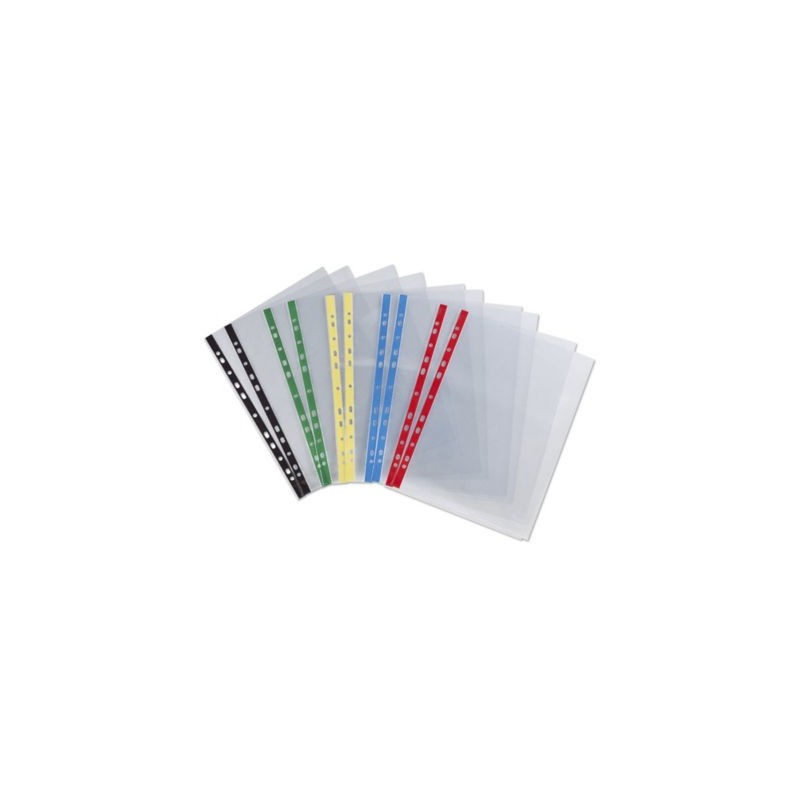 Pochette perforée couleur RAJA polypropylène A4 - Paquet de 10