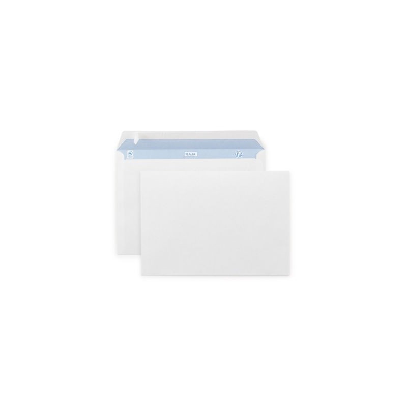Enveloppe commerciale blanche qualité 90 g/m² RAJA sans fenêtre C5 - 162 x 229 mm - Paquet de 500